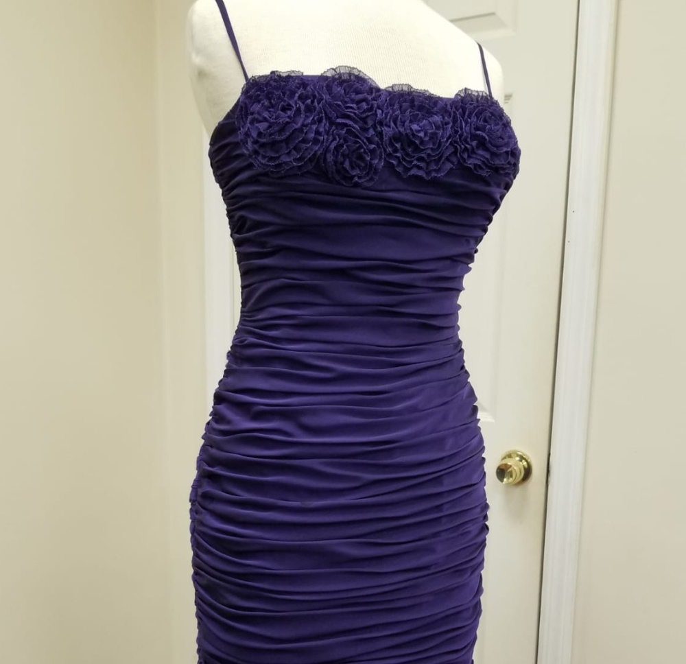 Beautiful Purple Boutique Dress w/Flower Pattern